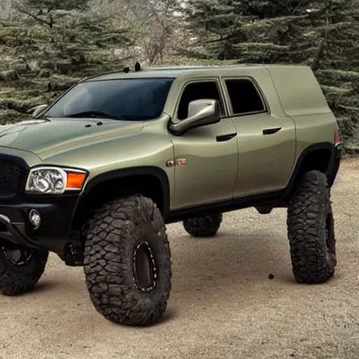 Image similar to try a dodge ram mixed with a hummer