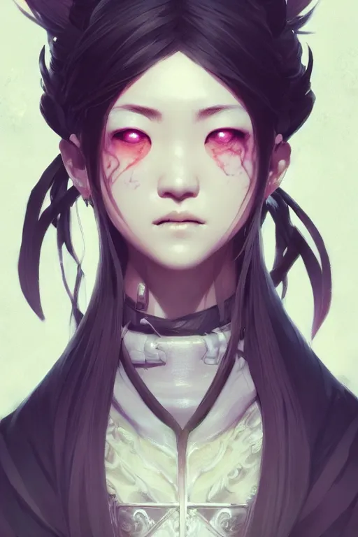 Prompt: highly detailed portrait of shinobu kocho from demon slayer, fantasy illustration, by greg rutkowski, photorealistic, unreal engine, detailed and intricate environment, trending on pixiv, twitter