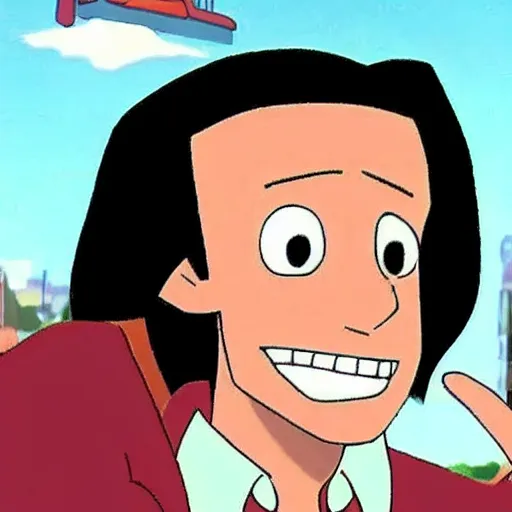 Image similar to tommy wiseau as a character in hey arnold