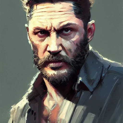 Image similar to portrait of Tom Hardy as Wolverine, Marvel art, art by greg rutkowski, matte painting, trending on artstation