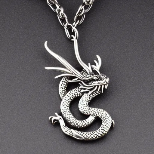 Image similar to chinese metal necklace dragon