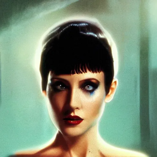 Image similar to studio portrait of hologram joi from blade runner