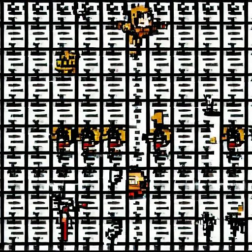 Image similar to sprite sheet, pixel art, 1 6 - bit dungeon crawler