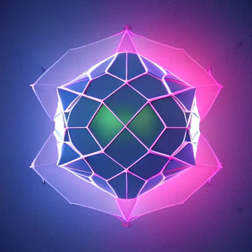 Image similar to hexacedron in the sphere, 3 d, cgi, pinkshift rader, pink elements, wallpaper style