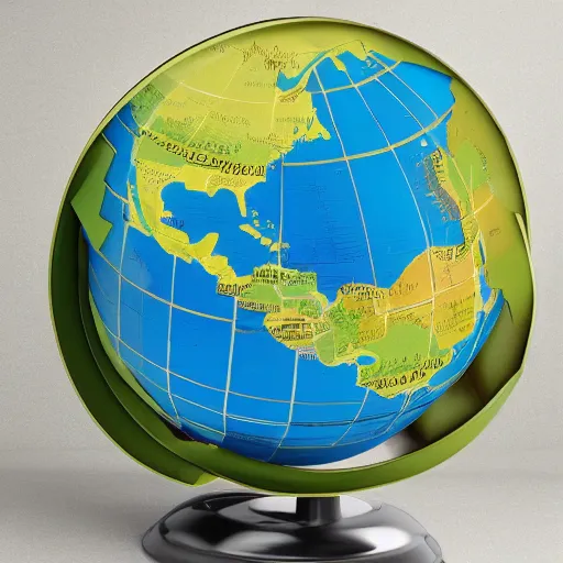 Image similar to a stack of turtles beneath a globe of the earth, earth globe on top