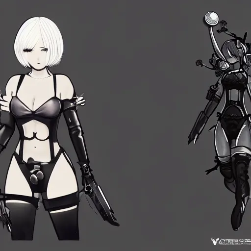 Prompt: 2B (Nier Automata) in the style of Starcraft 2