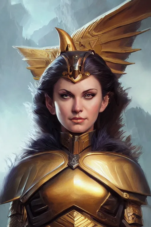 Image similar to amazon valkyrie athena, d & d, fantasy, portrait, highly detailed, headshot, digital painting, trending on artstation, concept art, sharp focus, illustration, art by artgerm and greg rutkowski and magali villeneuve