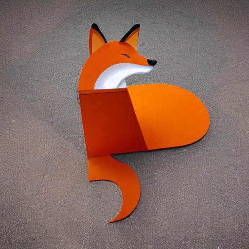 Prompt: a chair in the shape of a fox, advertising photography