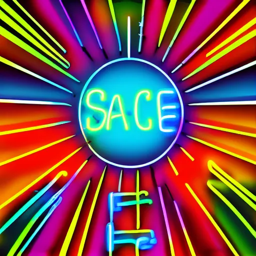 Image similar to neon art text : party space