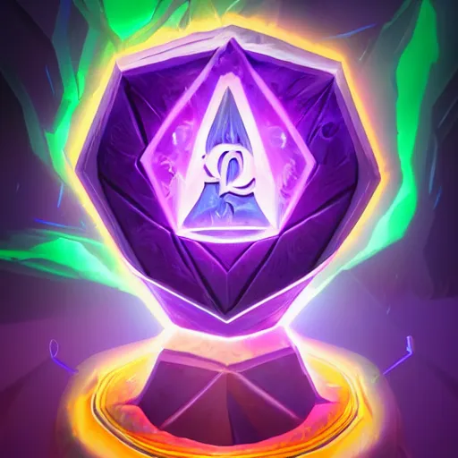 Image similar to purple powerful magic mana symbol, epic legends game icon stylized digital illustration radiating a glowing aura global illumination ray tracing hdr fanart arstation by ian pesty and katarzyna bek - chmiel