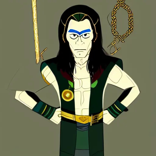 Prompt: loki drawn in style of south park