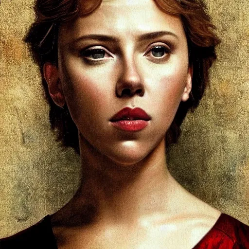 Prompt: a renaissance painting of Scarlett Johansson, epic, absolutely gorgeous, portrait