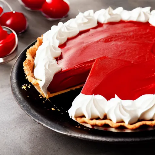 Prompt: photo of ketchup pie, award winning, 4k