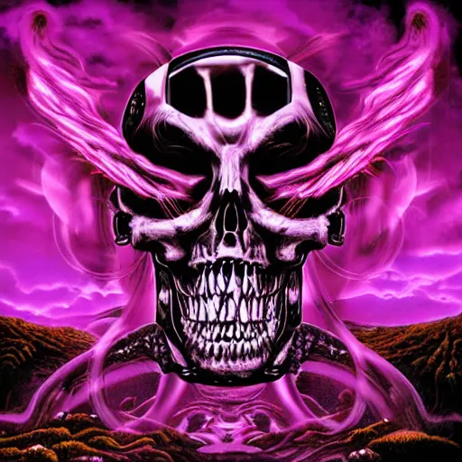 Prompt: vapourwave death metal album art