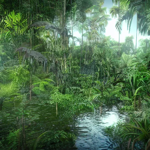 Image similar to jungle filled with spider web, ultra realistic, intricate details, highly detailed, photorealistic, 8 k, vegetation, water