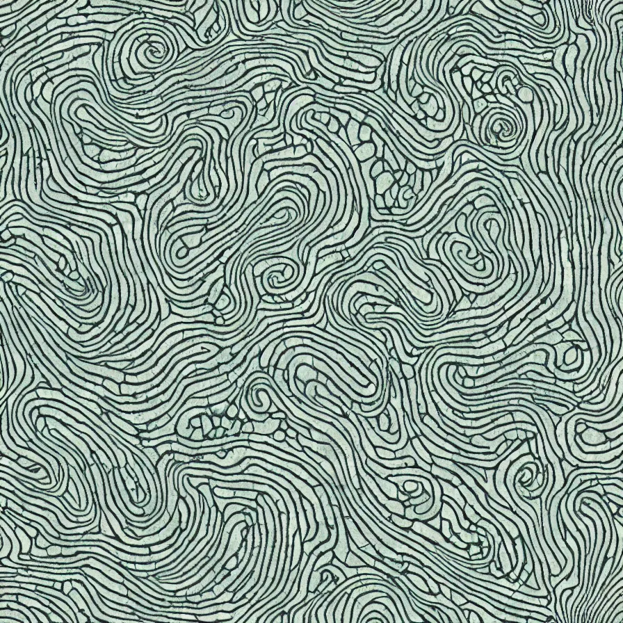 Image similar to beautiful and artistic mycelium on a fantastic planet and unusual critters of the ocean, highly detailed, seamless tiling pattern with optical illusion