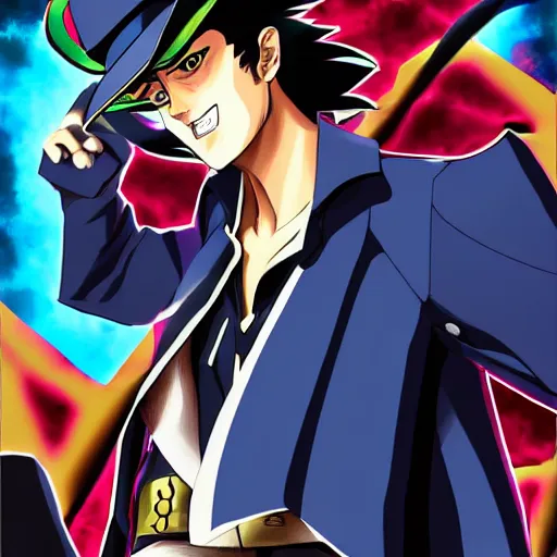 Image similar to jotaro banished to the shadow realm by yugi moto