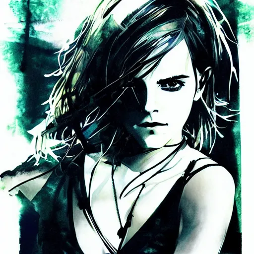 Prompt: Emma Watson by Yoji Shinkawa