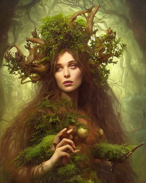 Prompt: dryad musician, portrait, with forest creatures, studio lighting by jessica rossier and brian froud and gaston bussiere