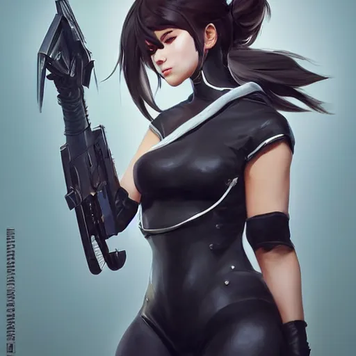 Image similar to greg manchess portrait painting of yorha type a no. 2 as overwatch character, medium shot, asymmetrical, profile picture, organic painting, sunny day, matte painting, bold shapes, hard edges, street art, trending on artstation, by huang guangjian and gil elvgren and sachin teng