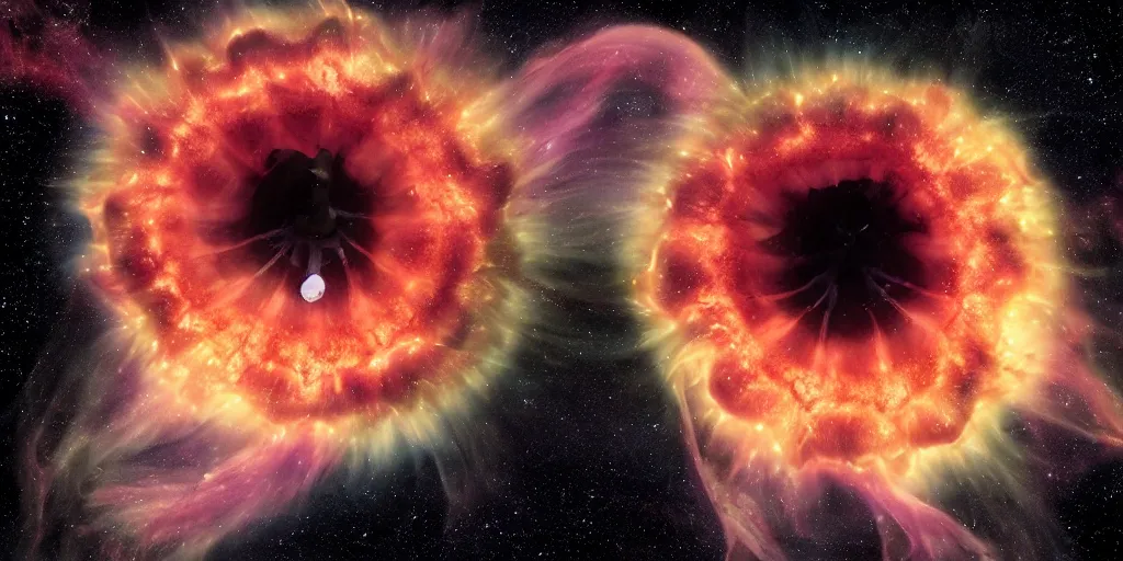 Image similar to interstellar jellyfish in a nebula