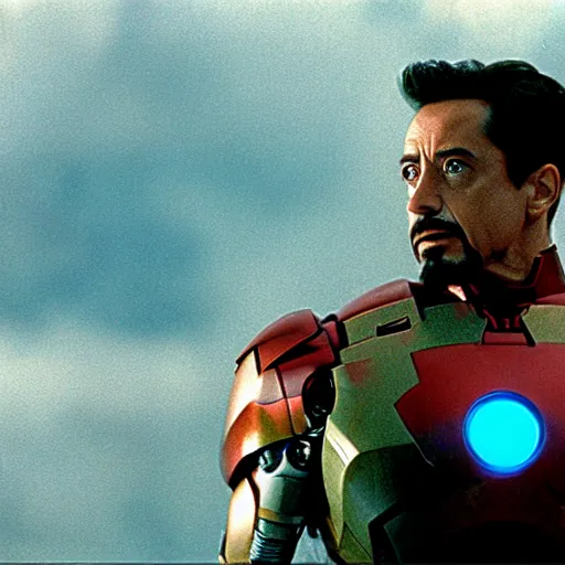 Image similar to Film still of Iron Man in Batman 1989, 4k