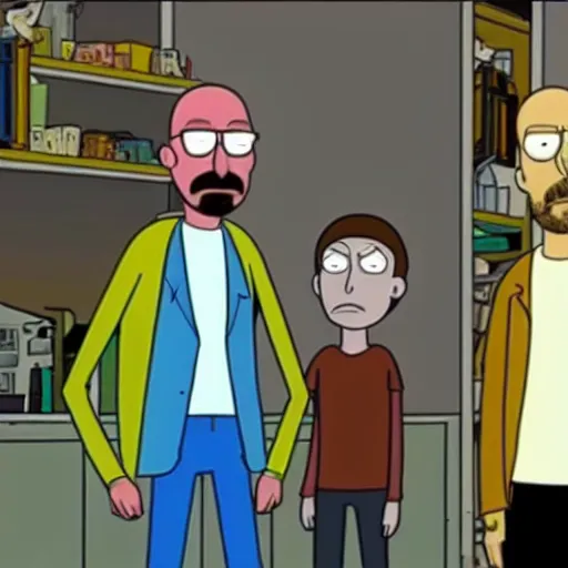 Prompt: Walter White and Jesse Pinkman in Rick and Morty (1999)
