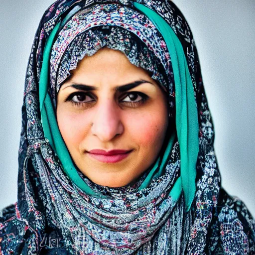 Image similar to A hyperdetailed portrait of an Iranian woman, DSLR photograph