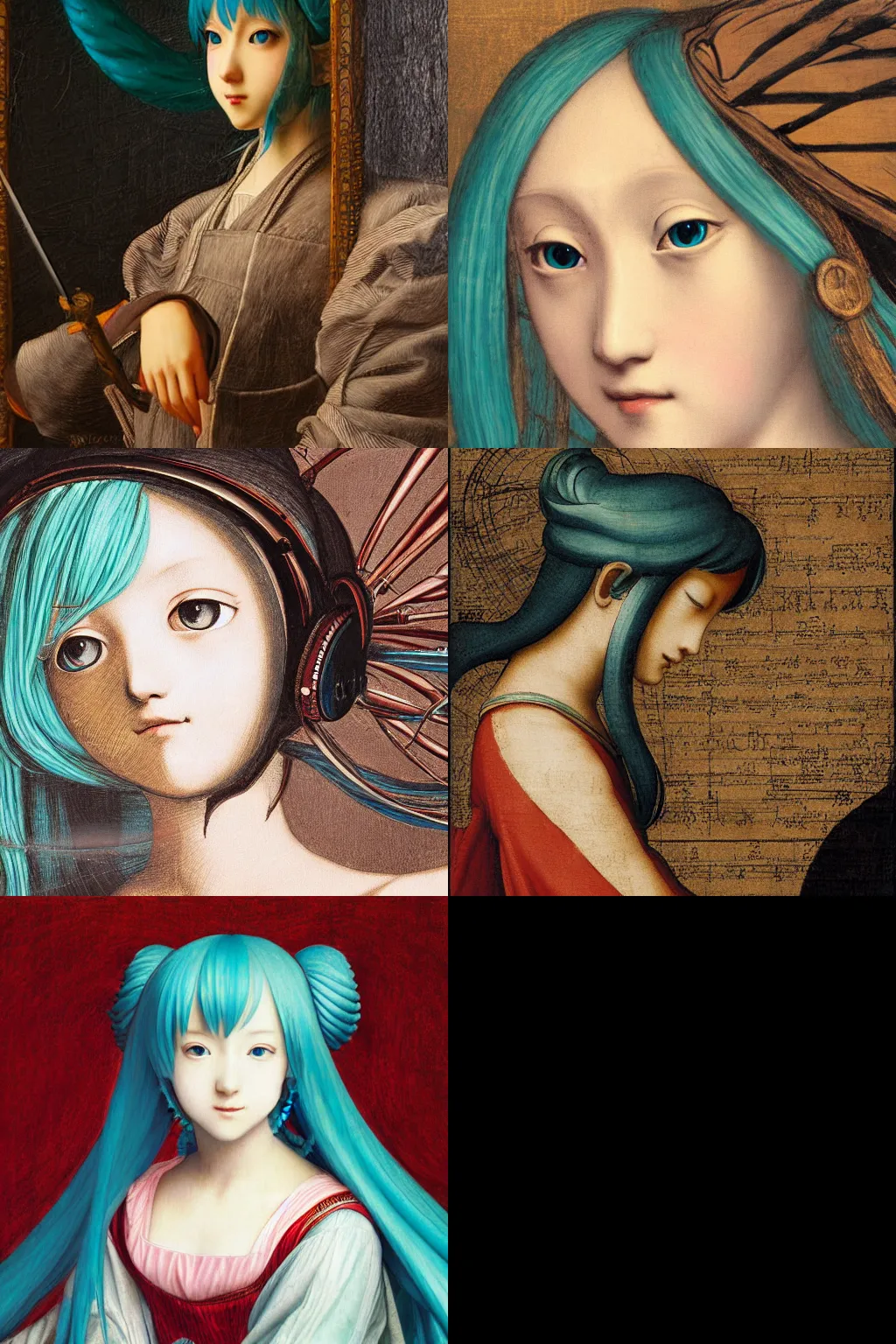 Prompt: Hatsune Miku painting by Leonardo da Vinci 4k detail