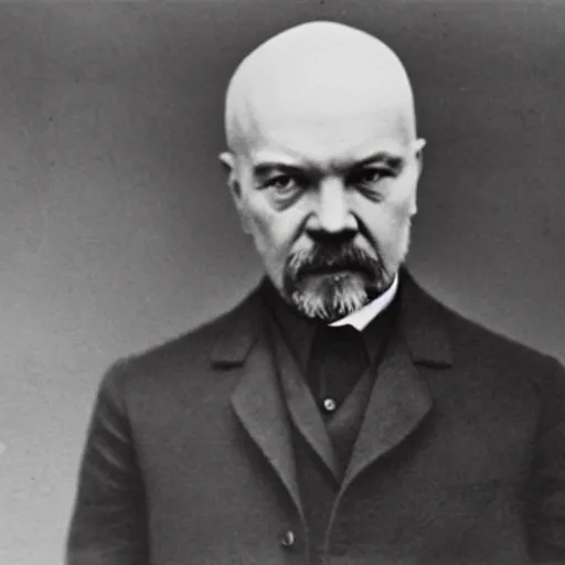 Image similar to old photo of lenin gets laser red beam eyes to destroy evil plans of burokratia