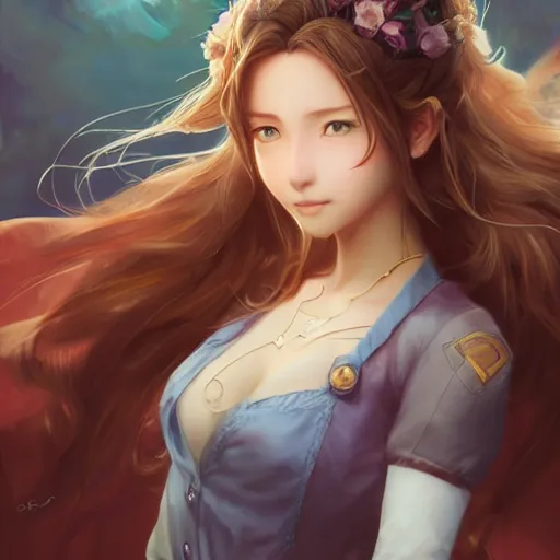 Image similar to aerith gainsborough by Stanley Artgerm Lau, WLOP, Rossdraws, James Jean, Andrei Riabovitchev, Marc Simonetti