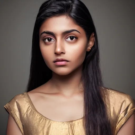 Prompt: beautiful female angel, south Asian, asymmetrical face, ethereal volumetric light, sharp focus