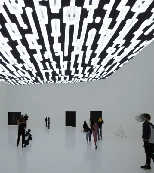 Image similar to x - ray architecture installation, art exhibition, biennale, museum, vr lens, virtual