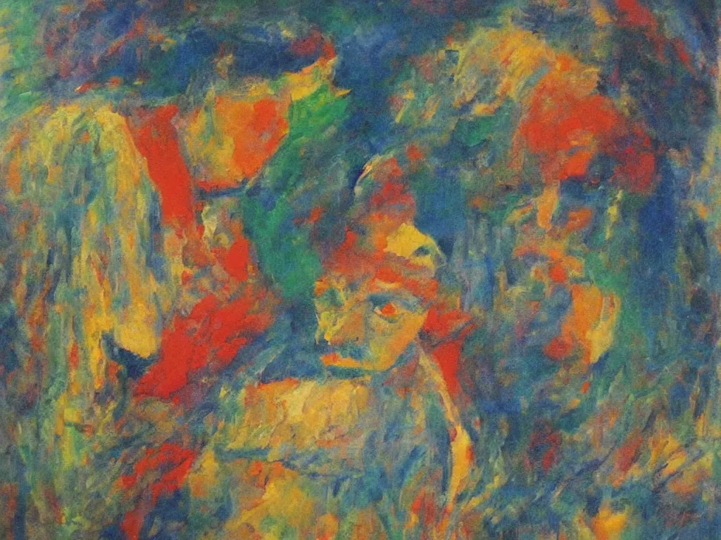 Image similar to a vision. painting by fernand knoppf