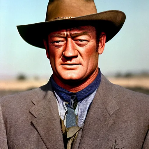 Image similar to ”A color photo of John Wayne by Terry O´Neill”