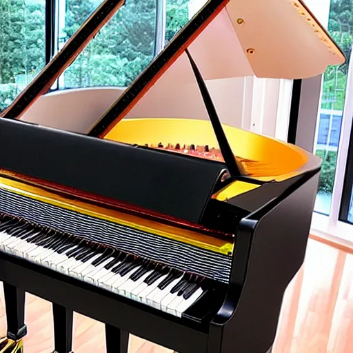 Prompt: a piano from the year 2 1 0 0