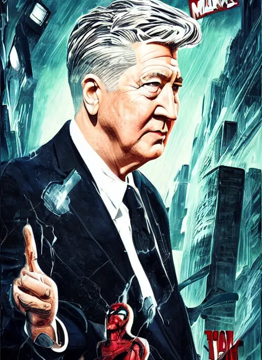 Prompt: david lynch in the marvel cinematic universe, official media, official poster artwork, highly detailed