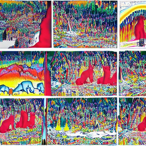 Image similar to Collage, vivid sound by Radiohead, bears, bears, modified bear, despot bears, ultra detailed, Tchock, by Tchock, by Stanley Donwood