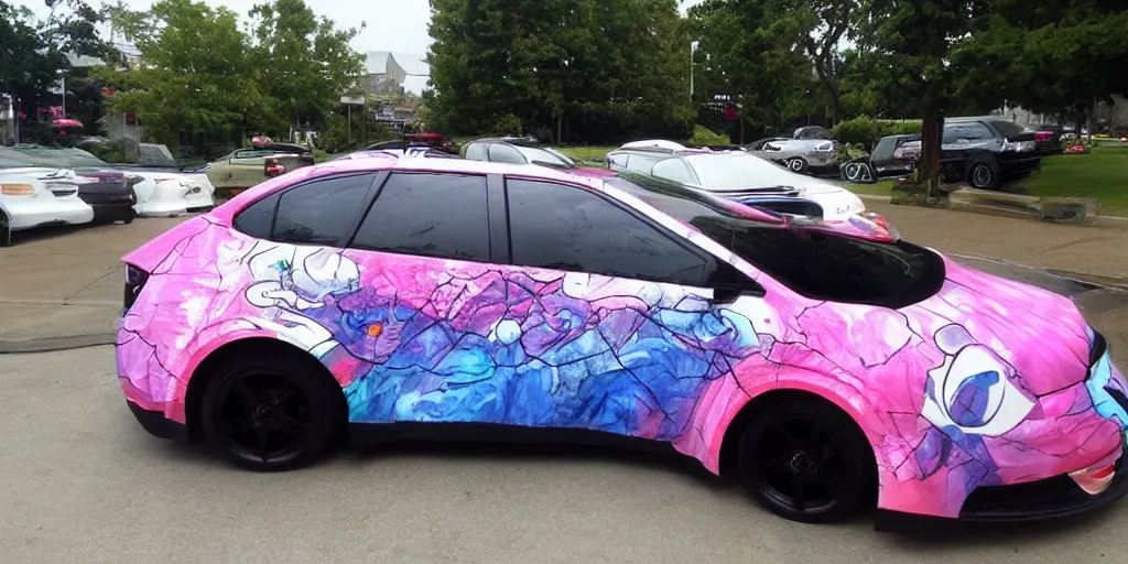 Prompt: ugly, anime car wrap