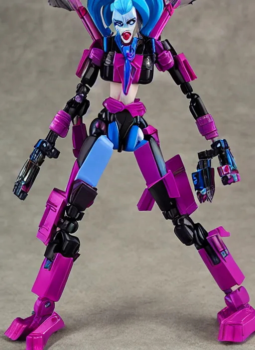 Prompt: Transformers Decepticon Harley Quinn action figure from Transformers: Robots in Disguise (2015), by Hasbro, Takaratomy, tfwiki.net photography, product photography, official media