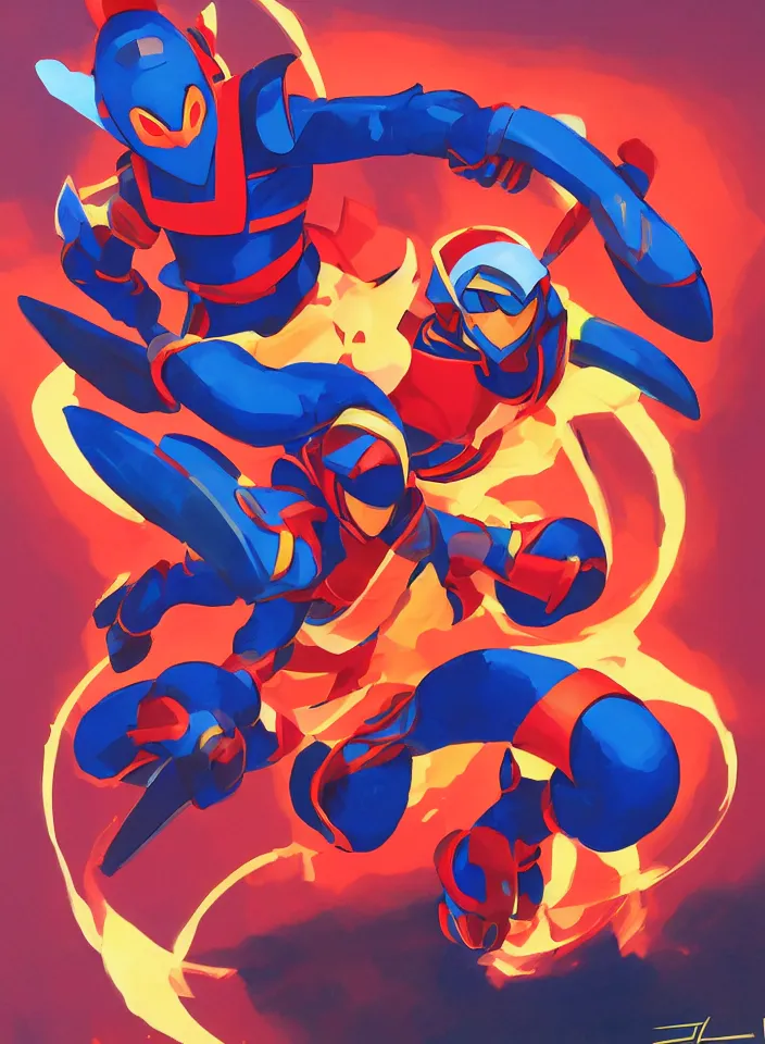 Image similar to orientalist painting of a ninja megaman x zero, in the style of syd mead, by greg tocchini, by james gilleard, by joe fenton