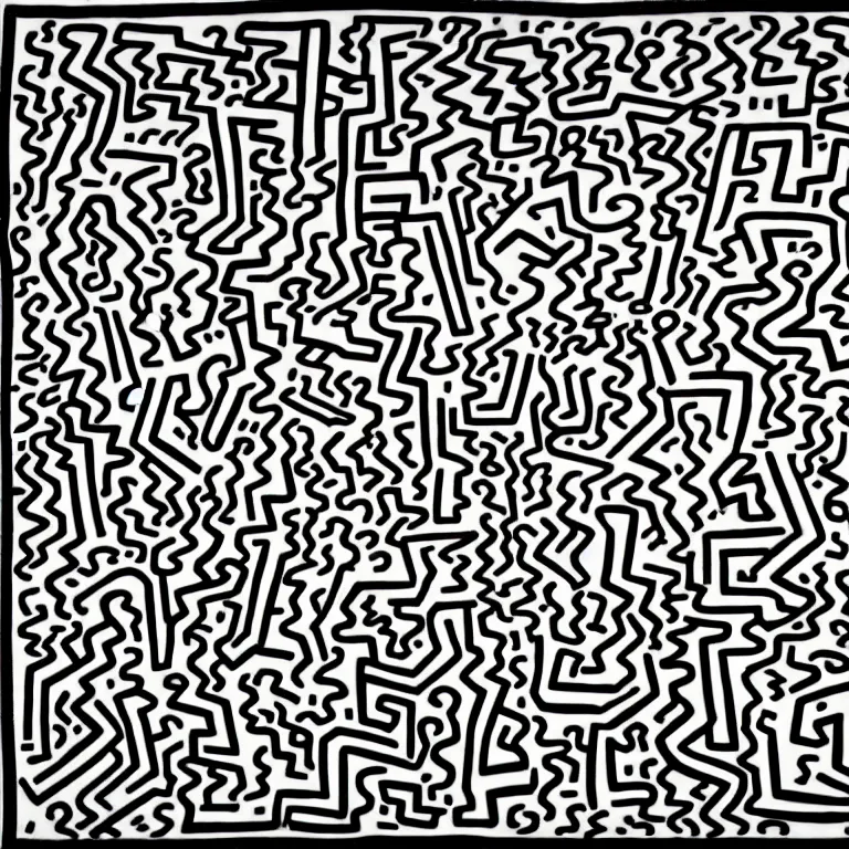 Prompt: this is how your mind awakens in the style of keith haring, style of artem demura