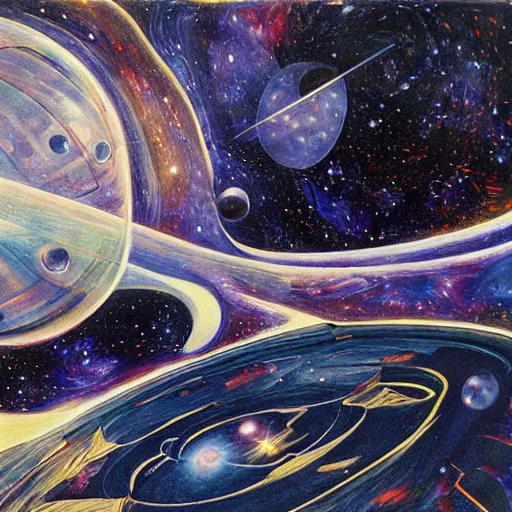 Prompt: Liminal space in outer space by Rafael Zabaleta