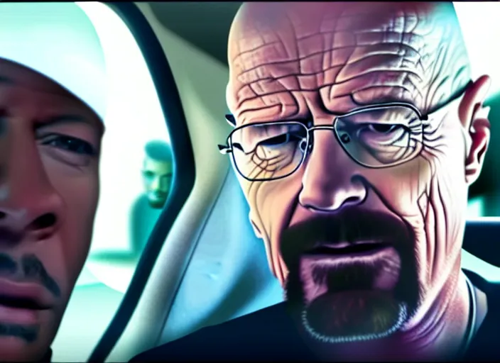 Prompt: film still of walter white as a rapper in straight outta compton movie 2 0 1 5, 8 k