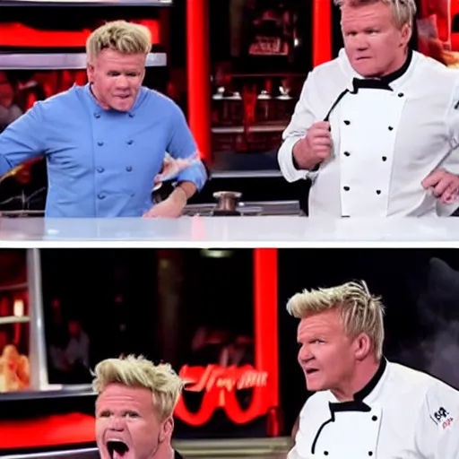 Prompt: Gordon Ramsay and John Madden shouting contest