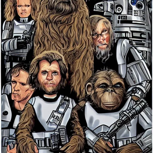 Image similar to star wars in style of planet of the apes