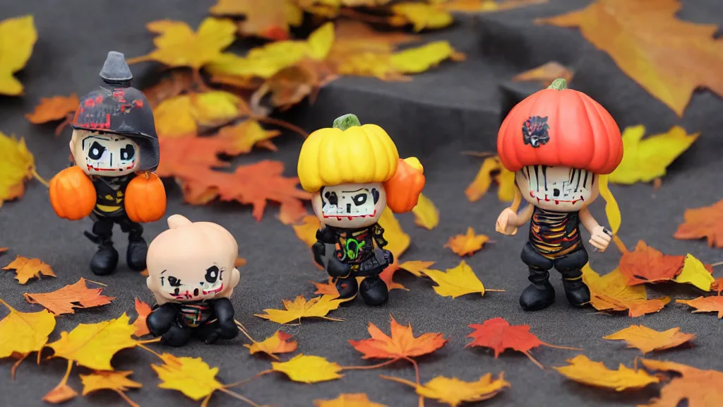Prompt: 1 6 - bit grim collectible vinyl miniature toy autumn