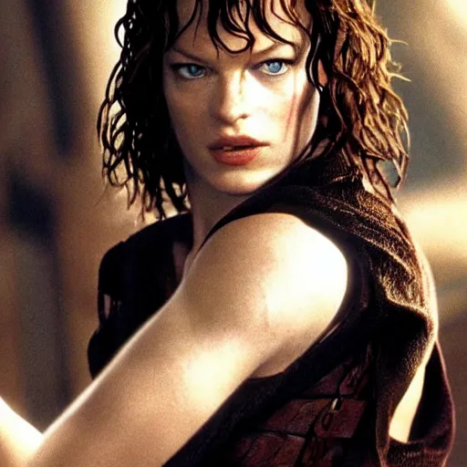 Prompt: milla jovovich in lotr,