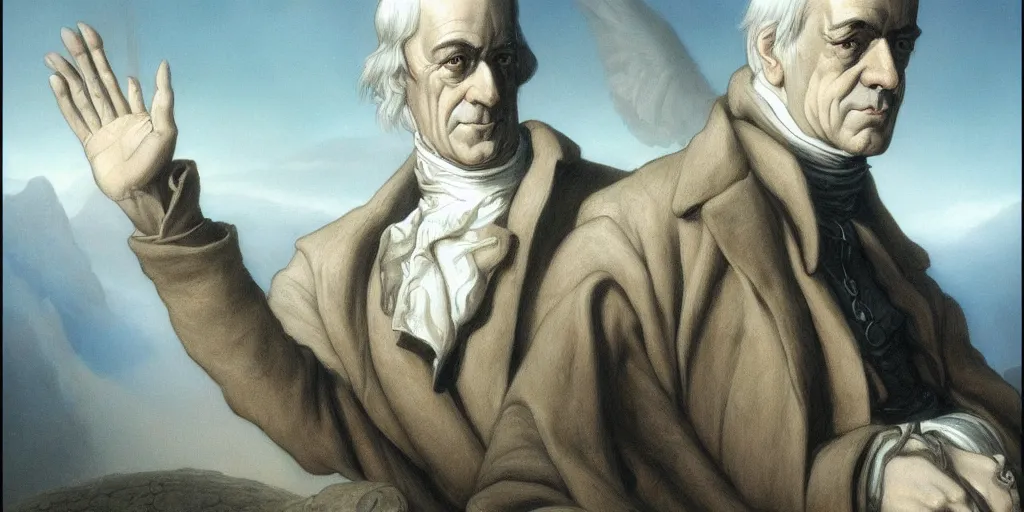 Prompt: adam smith invisible hand by john howe,