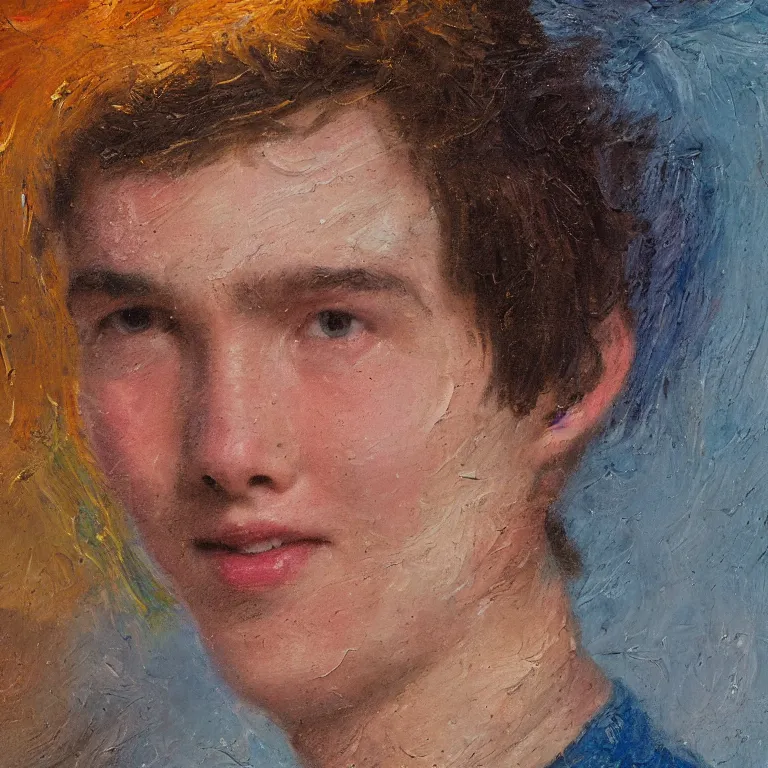 Image similar to Beautiful warmly lit close up studio portrait of young teenage Doctor Strange sweetly smiling cute, impasto oil painting heavy brushstrokes by Cy Twombly and Anselm Kiefer , trending on artstation dramatic lighting abstract Expressionism